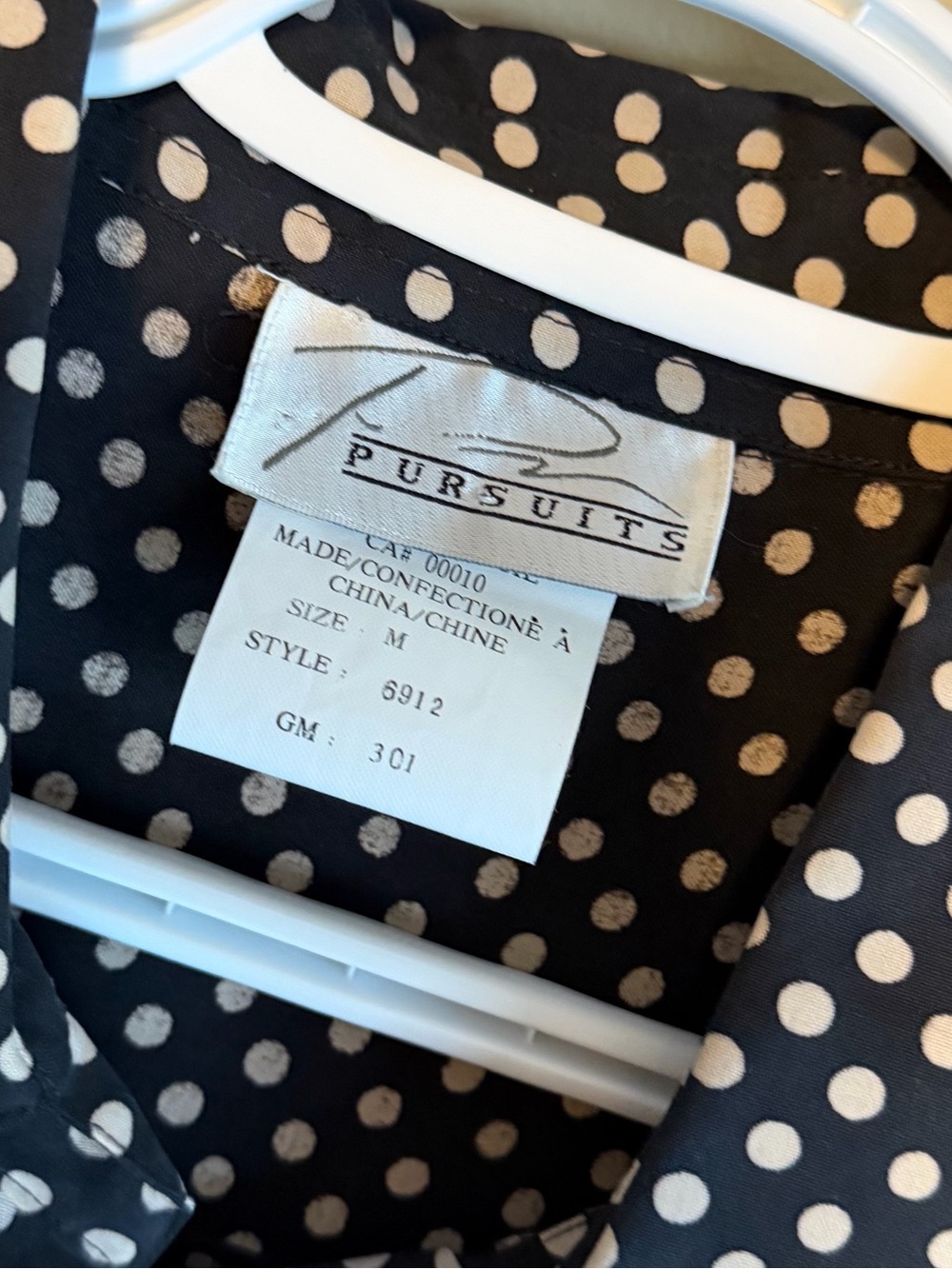 Vintage 90’s 100% Silk Pursuits Polka Dot Button Down - Picture 9 of 11